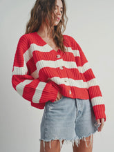 Load image into Gallery viewer, Red Stripe Cardigan
