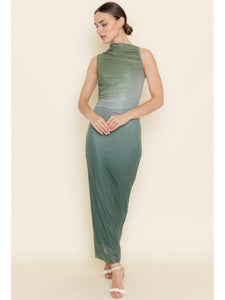 (PREORDER) Green Ombré Chic Mesh Maxi Dress