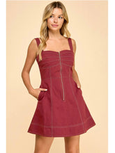 Load image into Gallery viewer, Crimson Zip Front Dress
