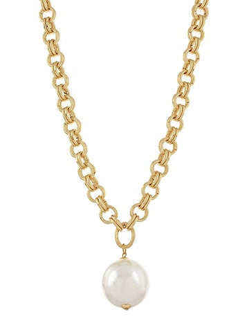 Pearl Pendant Chain Necklace