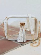 Load image into Gallery viewer, Metallic Cream Tassel Gameday Crossbody
