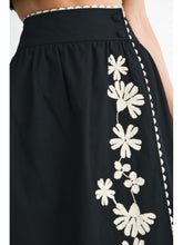 Load image into Gallery viewer, Black Embroidered Top &amp; Midi Skirt Set

