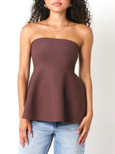 Load image into Gallery viewer, Coffee Judy Strapless Sweater Top
