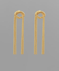 Gold Chain Drop Knot Earrings