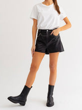 Load image into Gallery viewer, Black Stud Faux Leather Shorts
