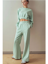 Load image into Gallery viewer, Mint Mineral Washed Wide Leg Sweatpants
