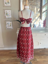 Load image into Gallery viewer, Crimson Embroidered Midi Dress
