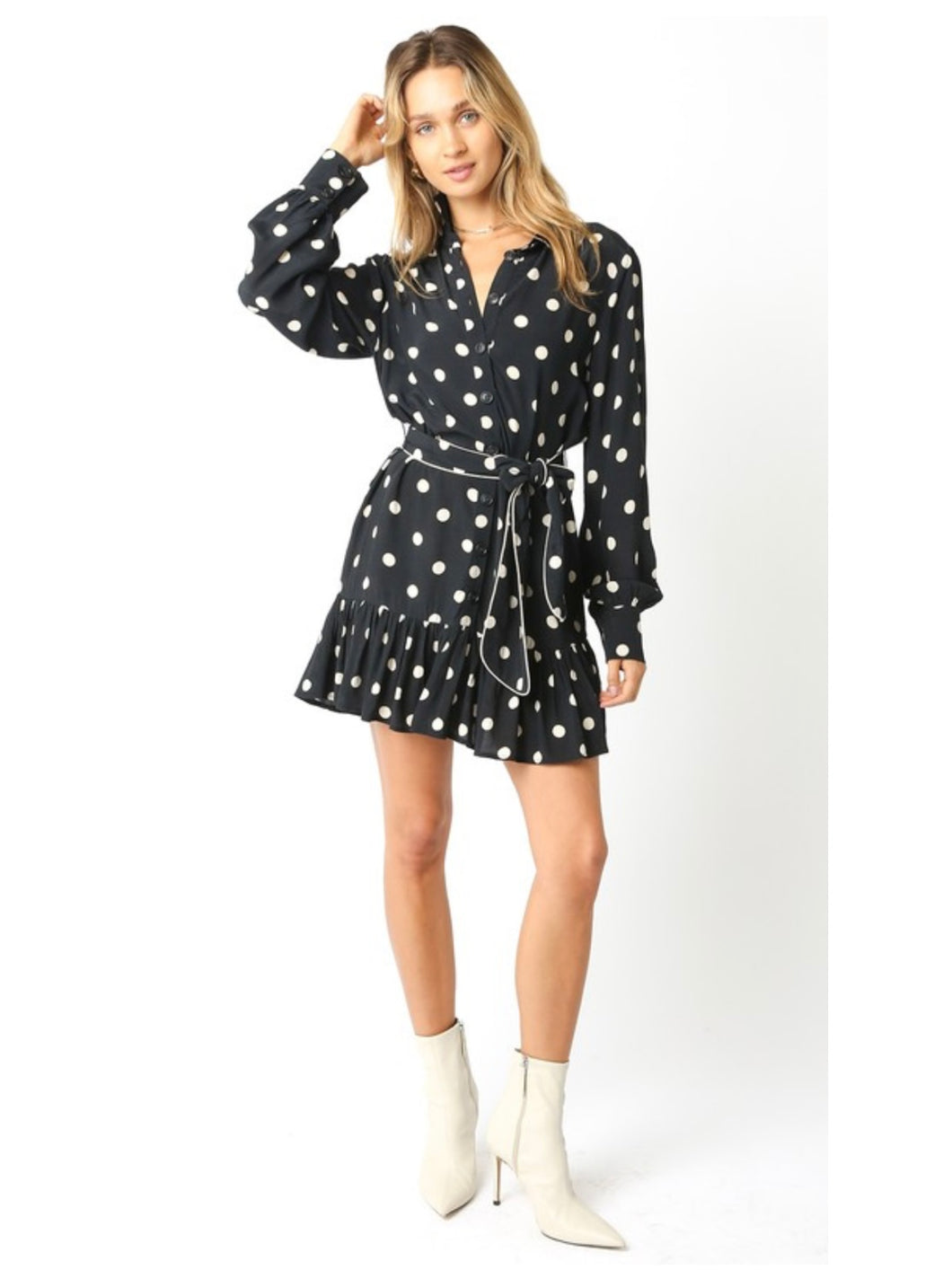 Black & Cream Priscilla Polka Dot Dress