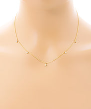 Load image into Gallery viewer, Gold CZ Charm Station Necklace
