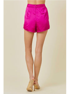 Berry Satin Shorts