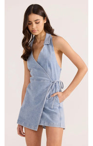 MinkPink Vintage Blue Denim Romper