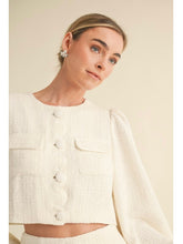 Load image into Gallery viewer, Ivory Tweed Scallop Jacket
