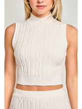 Load image into Gallery viewer, White Cable Sweater Top
