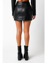 Load image into Gallery viewer, Black Faux Leather Mini Skirt

