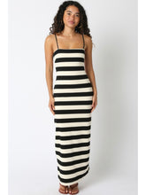 Load image into Gallery viewer, Black &amp; Ivory Dallas Stripe Maxi Dress
