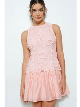 Load image into Gallery viewer, Light Pink Floral Tiered Mini Dress
