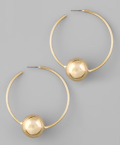 Gold Metal Ball Wire Circle Hoops
