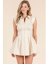 Load image into Gallery viewer, Beige Pleated Zip Dress

