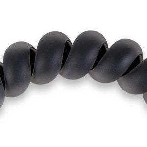 Teleties Matte Black Spiral Hair Ties (Large)