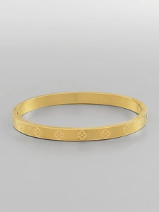Gold Clover Embossed Bracelet