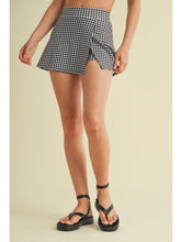 Load image into Gallery viewer, Black Gingham Side Slit Skort
