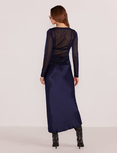 MinkPink Midnight Lumina Bias Slip Skirt