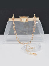 Load image into Gallery viewer, Clear Double Pocket Chain Handle Clutch
