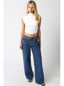 Ivory Sarah Mock Neck Top