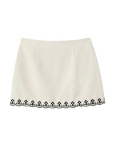 Load image into Gallery viewer, Black &amp; White Embroidered Skirt
