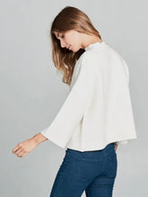 Load image into Gallery viewer, Ivory Ribbed Mock Neck Top
