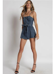 Denim Zip Romper