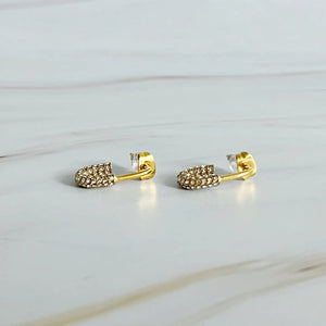 Gold Pin Shape Earrings