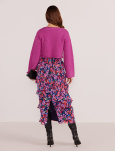 MinkPink Magenta Cropped Sweater