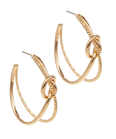 Gold Knotted Hoops