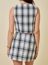 Load image into Gallery viewer, Black &amp; White Tweed Top &amp; Skirt Set
