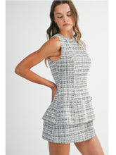 Load image into Gallery viewer, Black Tweed Layered Skort Mini Dress

