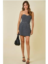 Load image into Gallery viewer, Black Tweed Strapless Dress

