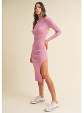 Load image into Gallery viewer, Pink Side Slit Midi Dress
