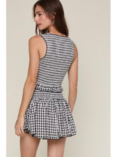 Load image into Gallery viewer, Black Gingham Top &amp; Skort Set
