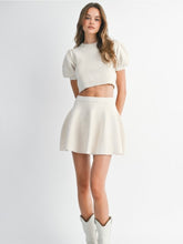 Load image into Gallery viewer, Cream Puff Sleeve Top &amp; Mini Skirt Set

