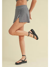 Load image into Gallery viewer, Black Gingham Side Slit Skort
