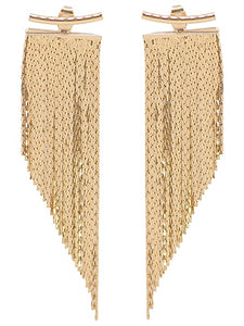 Gold Tassel Peekaboo Earrings