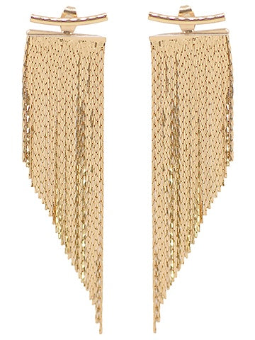 Gold Tassel Peekaboo Earrings