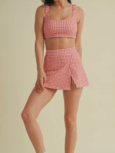 Load image into Gallery viewer, Red Gingham Side Slit Skort

