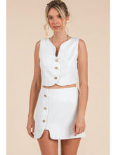 Load image into Gallery viewer, White Wavy Top &amp; Skirt Set
