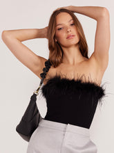 Load image into Gallery viewer, MinkPink Black Aster Feather Top
