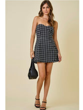 Load image into Gallery viewer, Black Tweed Strapless Dress
