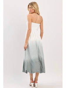 Ivory & Grey Ombré Strapless Dress