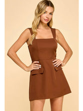 Load image into Gallery viewer, Mocha Square Neck Flap Pocket Dress
