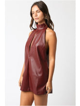 Load image into Gallery viewer, Crimson Faux Leather Kenley Dress
